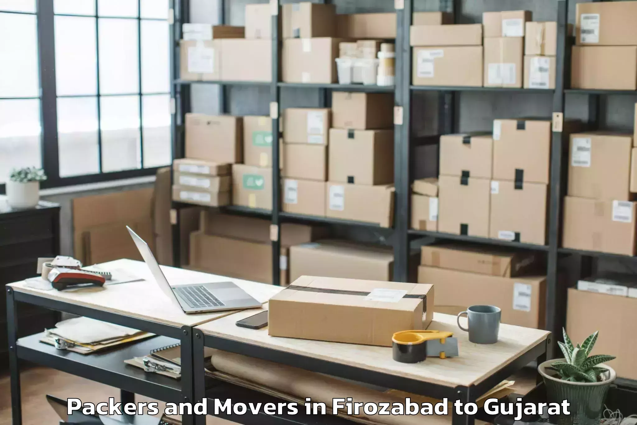 Reliable Firozabad to Lavad Packers And Movers